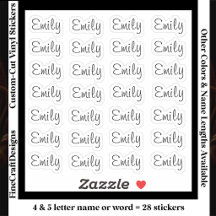 28 Custom Modern 4/5 Letters Name Word Black