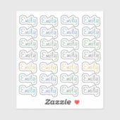 28 Custom Modern 4/5 Letters Name Word Neutral  Aufkleber (Blatt)