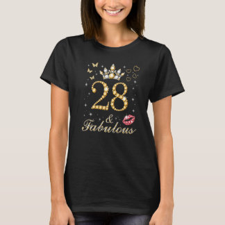 28 & fabulous 28. Geburtstag 28 Jahre alt und Fabu T-Shirt