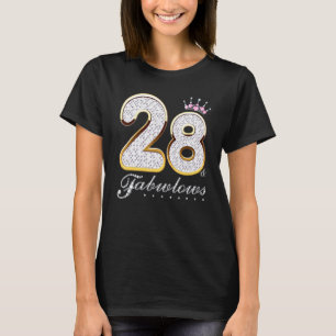 28 & fabulous 28 Years Old 28 th Birthday Diamond  T-Shirt