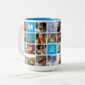 28 Familienfoto Collage Mit Monogramm Tasse (Vorderseite Links)