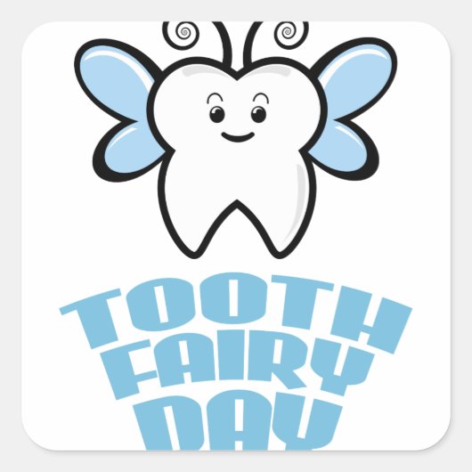 28. Februar - Tag der Zahnfee Quadratischer Aufkleber (Vorderseite)