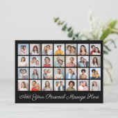 28 Foto Collage Fügen Sie Ihren eigenen Gruß hinzu Einladung (Stehend Vorderseite)