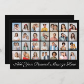 28 Foto Collage Fügen Sie Ihren eigenen Gruß hinzu Einladung (Vorne/Hinten)