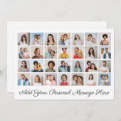 28 Foto Collage Fügen Sie Ihren Gruß bearbeitbare Einladung (Vorne/Hinten)