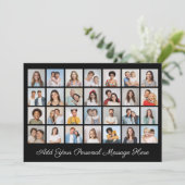 28 Foto Collage Fügen Sie Ihren Gruß bearbeitbare Einladung (Stehend Vorderseite)