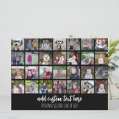 28 Foto Collage Grid - 2 Textfelder Grußkarte (Stehend Vorderseite)