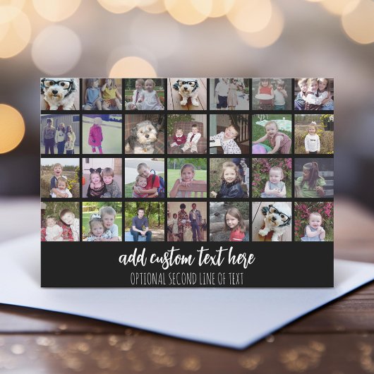 28 Foto Collage Grid - 2 Textfelder Grußkarte