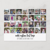 28 Foto Collage Grid - 2 Textfelder - Schwarz-weiß Postkarte (Vorderseite)