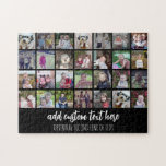 28 Foto Collage Grid - 2 Textfelder - Schwarz-weiß Puzzle<br><div class="desc">Verwenden Sie 28 SQUARE-Fotos, um eine persönliche Foto-Collage zu erstellen. Dieses moderne, saubere Layout umfasst zwei Textblöcke - eine in einem modernen Skript und eine in einem serifenlosen Schriftart, um einen Familiennamen oder ein Jahr oder ein Ereignis hinzuzufügen. Die Hintergrundfarbe kann im Anpassungsbereich geändert werden. ***Beste Ergebnisse für dieses Multi-Foto-Layout...</div>