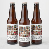 28 Foto Collage Grid - 2 Textfelder - weiß Bierflaschenetikett (Flaschen)