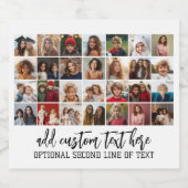 28 Foto Collage Grid - 2 Textfelder - weiß Bierflaschenetikett (Einzelnes Label)