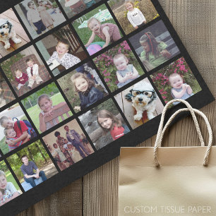 28 Foto Collage Grid - mit schwarzem Hintergrund Seidenpapier
