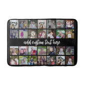 28 Foto Collage Grid - Script Text - Schwarz-weiß Badematte (Vorderseite)