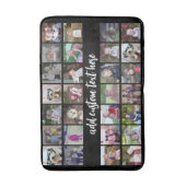 28 Foto Collage Grid - Script Text - Schwarz-weiß Badematte (Vorderseite Vertikal)