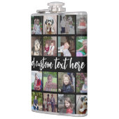 28 Foto Collage Grid - Script Text - Schwarz-weiß Flachmann (Links)