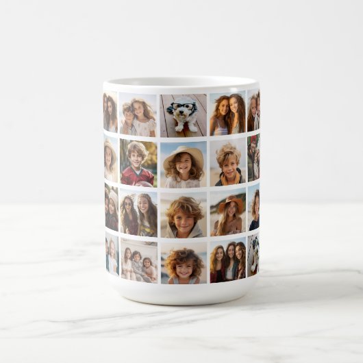 28 Foto Collage Grid - Script Text - Schwarz-weiß Kaffeetasse (Mittel)