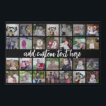 28 Foto Collage Grid - Script Text - Schwarz-weiß Künstlicher Leinwanddruck<br><div class="desc">Verwenden Sie 28 SQUARE-Fotos, um eine persönliche Foto-Collage zu erstellen. Dieses moderne, saubere Layout enthält einen Textblock in einem modernen Skript-Schriftart, um einen Familiennamen oder einen Namen hinzuzufügen. Die Hintergrundfarbe kann im Anpassungsbereich geändert werden. ***Beste Ergebnisse für dieses Multi-Foto-Layout - Ihre Fotos vor dem Hochladen in Quadrate schneiden. Oder verwenden...</div>