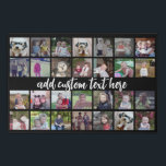28 Foto Collage Grid - Script Text - Schwarz-weiß Künstlicher Leinwanddruck<br><div class="desc">Verwenden Sie 28 SQUARE-Fotos, um eine persönliche Foto-Collage zu erstellen. Dieses moderne, saubere Layout enthält einen Textblock in einem modernen Skript-Schriftart, um einen Familiennamen oder einen Namen hinzuzufügen. Die Hintergrundfarbe kann im Anpassungsbereich geändert werden. ***Beste Ergebnisse für dieses Multi-Foto-Layout - Ihre Fotos vor dem Hochladen in Quadrate schneiden. Oder verwenden...</div>
