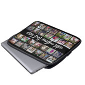 28 Foto Collage Grid - Script Text - Schwarz-weiß Laptopschutzhülle (Vorne Knopf)