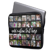 28 Foto Collage Grid - Script Text - Schwarz-weiß Laptopschutzhülle (Vorderseite Links)