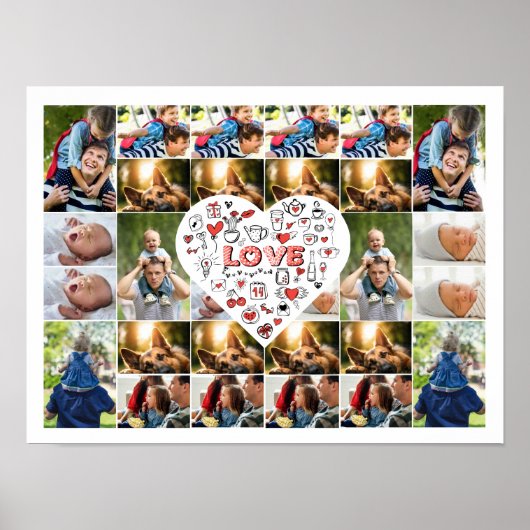 28 Foto Collage Rahmen mit Liebe Hörcenter Poster (Vorne)