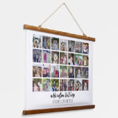 28 Fotomaterial - Familientext unten - weiß Wandteppich Mit Holzrahmen (Gewinkelt)