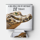 28. Geburtstag Alligator Lächeln Dosenkühler (Rückseite)