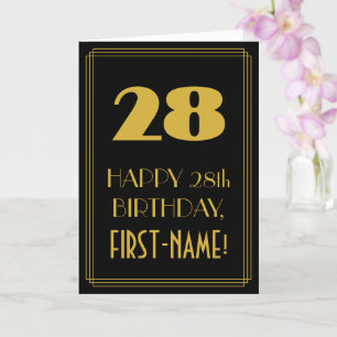 28. Geburtstag – Art Deco inspiriertes Aussehen "2 Karte