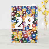 28. Geburtstag Billiard Balls Karte (Gelbe Blume)