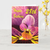 28. Geburtstag Blume Pansy Karte (Gelbe Blume)