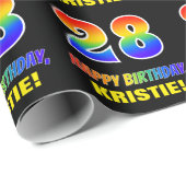 28. Geburtstag: Bold, Fun, Simple, Rainbow 28 Geschenkpapier (Rolleneckpunkt)