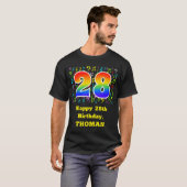 28. Geburtstag: Farbige Musiksymbole, Regenbogen 2 T-Shirt (Vorne ganz)