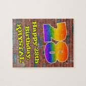 28. Geburtstag: Fun Graffiti-Inspiriert Regenbogen Puzzle (Horizontal)