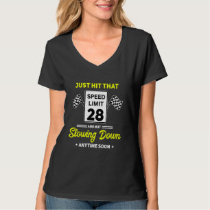28. Geburtstag Geschwindigkeitsbegrenzung signiere T-Shirt