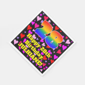 28. Geburtstag: Loving Hearts Pattern, Regenbogen Serviette (Ecke)