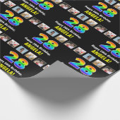 28. Geburtstag: Regenbogen "28"; benutzerdefiniert Geschenkpapier (Ecke)