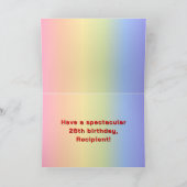 28. Geburtstag: Regenbogentext, benutzerdefinierte Karte (Innenseite)
