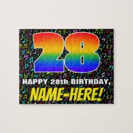 28. Geburtstag — Spaß, farbenfrohe Musiksymbole &  Puzzle