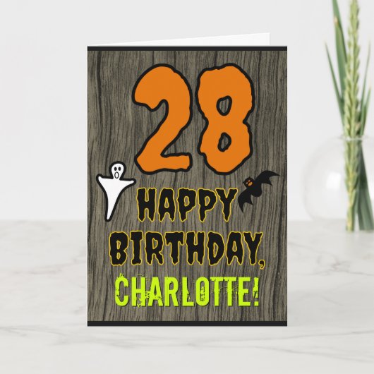 28. Geburtstag: Spooky Halloween Thema, Individuel Karte (Vorderseite)