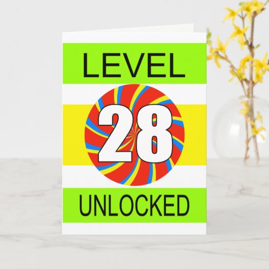 28. Geburtstagscomputer-Gamer Karte (Gelbe Blume)