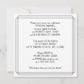 28. Geburtstagsfeier: Art-Déco-Stil mit Individuel Einladung (Rückseite)