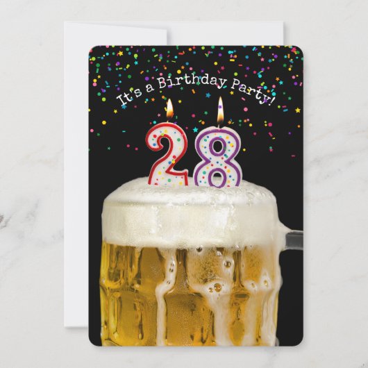 28. Geburtstagskandle-Party Einladung (Vorderseite)