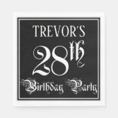 28. Geburtstagsparty — Extravagantes Script + Indi Serviette (Vorderseite)