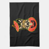 28 German Shepherd In Scary Pumpkin Shirt Funny Cu Geschirrtuch (Vertikal)