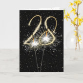 28. Hochzeitstag Sparkler Karte (Gelbe Blume)