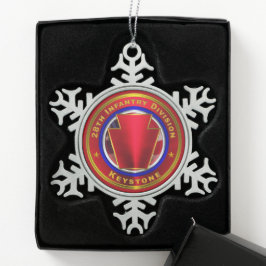 28. Infanterieabteilung Schneeflocken Zinn-Ornament