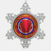 28. Infanterieabteilung Schneeflocken Zinn-Ornament (Vorderseite)