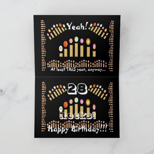 28 ist Ihre Glückszahl...Alles Gute zum 28. Geburt Karte (Innenseite)