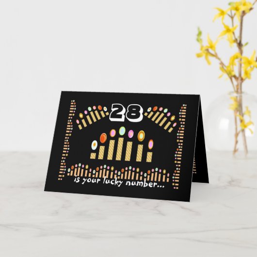 28 ist Ihre Glückszahl...Alles Gute zum 28. Geburt Karte (Gelbe Blume)